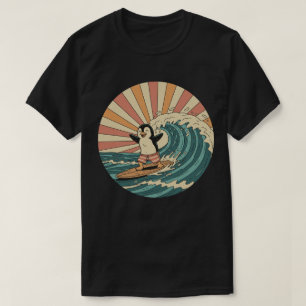 Camiseta Pingüino Retro Surfer - Vibe de playa de verano vi