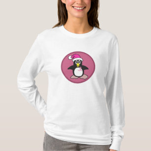 Camiseta pingüino rosado de la cinta