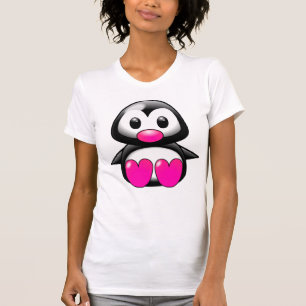 Camiseta Pingüino rosado lindo