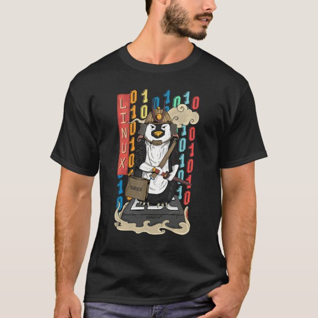 Camiseta Pingüino Samurái  Un Pingüino Linux (Anverso)