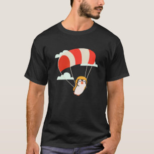 Camiseta Pingüino Skydiving Animal Bird Cute Sports Corta
