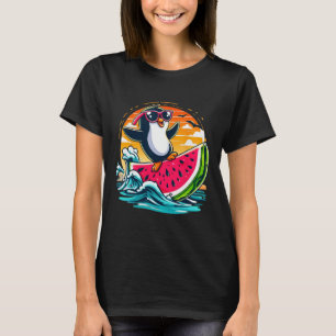 Camiseta Pingüino Soleado Sandía Surfing Atardecer de Veran