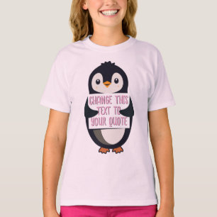 Camiseta Pingüino sosteniendo un cartel con mensaje persona