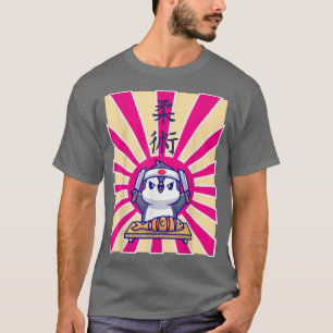 Camiseta Pingüino Sushi Kawaii Divertido Anime