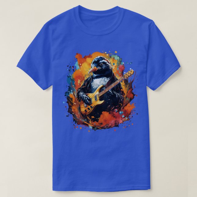 Camiseta Pingüino Tocando Guitarra (Diseño del anverso)