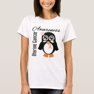 Camiseta Pingüino uterino de la conciencia del cáncer