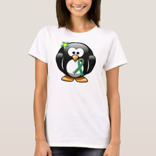 Camiseta Pingüino verde verde azulado y limón