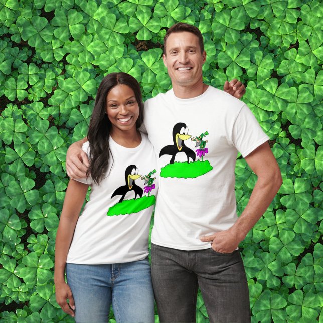Camiseta Pingüino y Leprechaun Unisex (Penguin and Leprechaun Unisex T-Shirt)