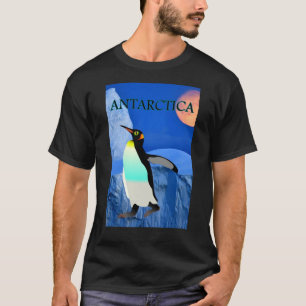 Camiseta Pingüino y luna de los glaciares antárticos del ca