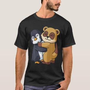 Camiseta Pingüino Y Meerkat Cute El Amante De Los Animales 
