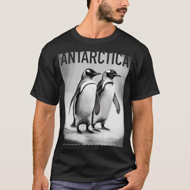 Camiseta Pingüinos Antárticos En El Continente Internaciona (Anverso)