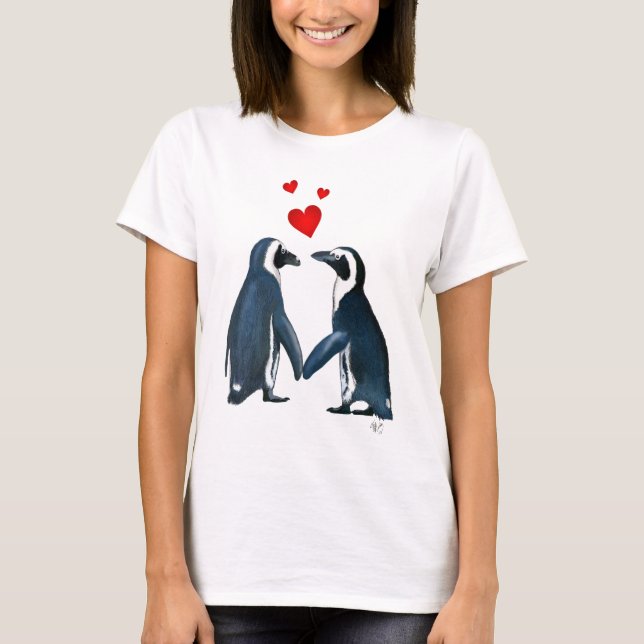Camiseta Pingüinos con corazón de amor (Anverso)