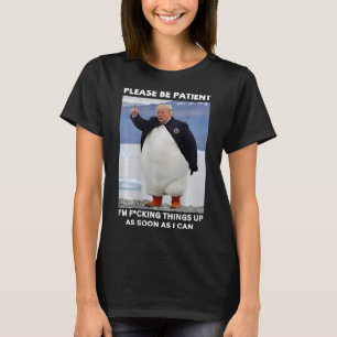 Camiseta Pingüinos contra aranceles y manos de protesta con