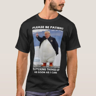 Camiseta Pingüinos contra aranceles y manos de protesta con