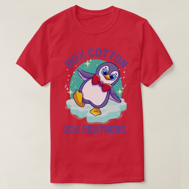 Camiseta Pingüinos Cute Pingüino 80 Algodón 20 Plumas (Diseño del anverso)