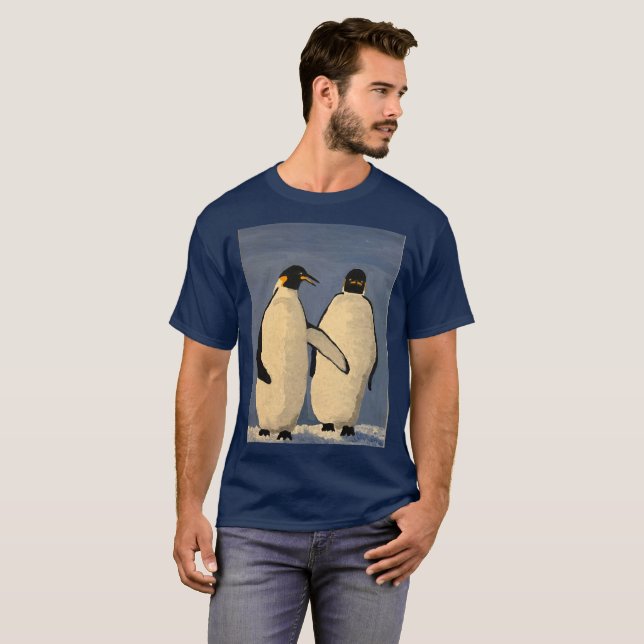 Camiseta Pingüinos de emperador adultos que caminan y que (Anverso completo)