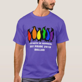 Camiseta Pingüinos de encargo del arco iris del desfile de