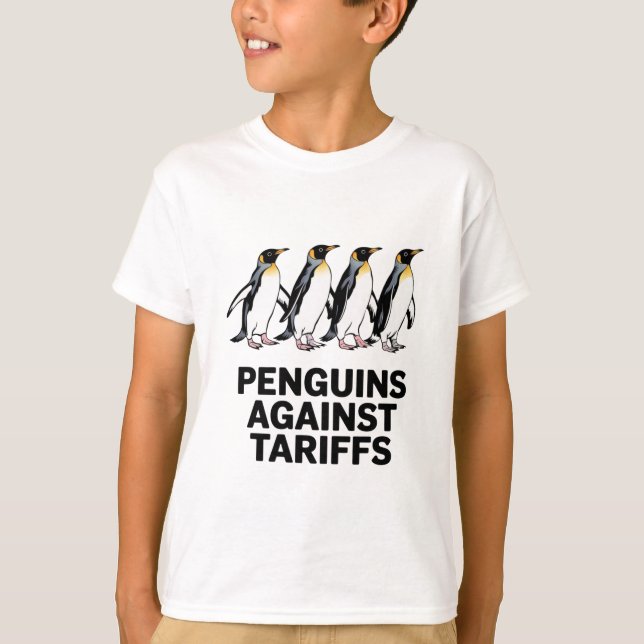 Camiseta Pingüinos de época protestan contra aranceles dive (Anverso)