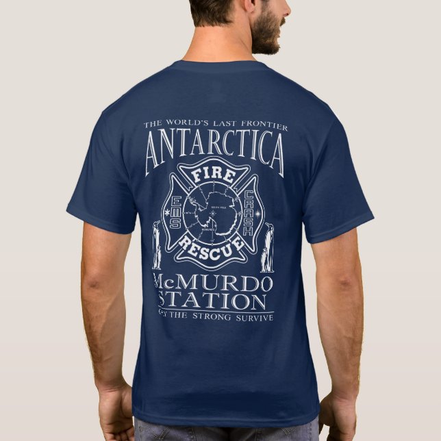 Camiseta Pingüinos de incendio y rescate en la estación Ant (Reverso)