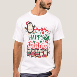 Camiseta Pingüinos de Navidades felices