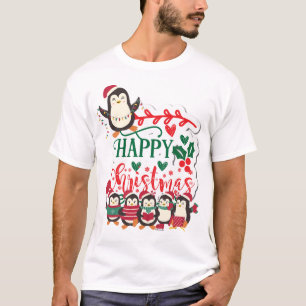 Camiseta Pingüinos de Navidades felices