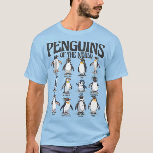 Camiseta Pingüinos del mundo - Especies de aves antárticas