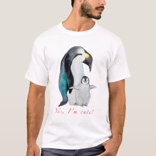 Camiseta Pingüinos emperadores de acuarela cutánea