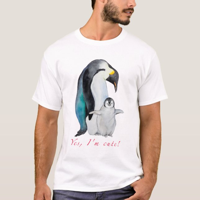Camiseta Pingüinos emperadores de acuarela cutánea (Anverso)