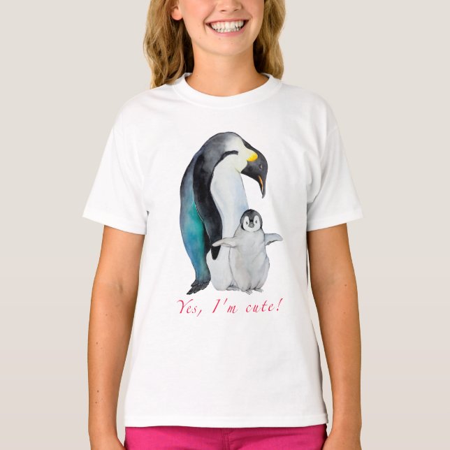 Camiseta Pingüinos emperadores de acuarela cutánea (Anverso)