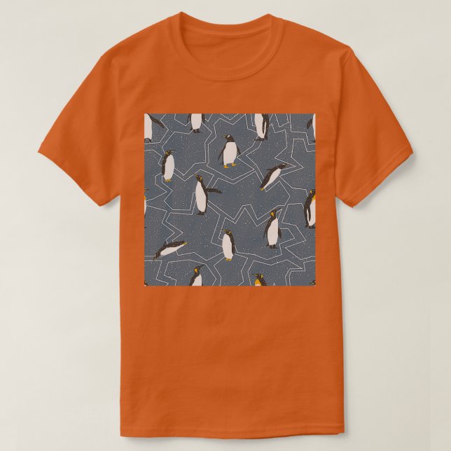Camiseta Pingüinos en Navidades de hielo de grises oscuros (Diseño del anverso)