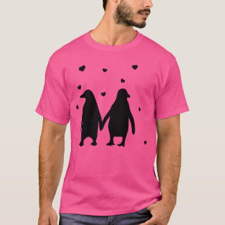 Camiseta Pingüinos enamorados se aman pingüinos entre sí