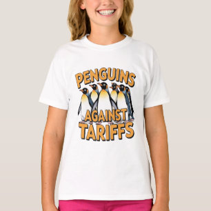 Camiseta pingüinos graciosos contra las tarifas se resisten