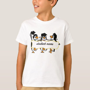 Camiseta Pingüinos graduados de Personalizado lindo con pan