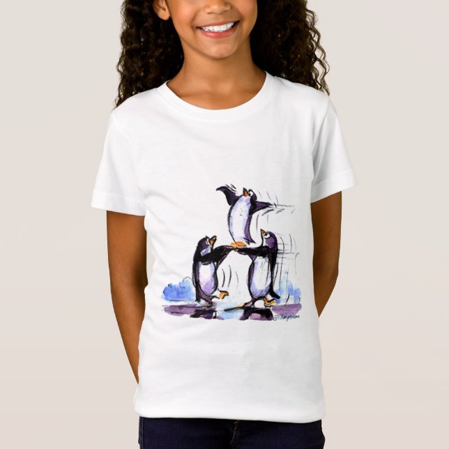 Camiseta pingüinos juguetones (Anverso)