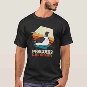 Camiseta Pingüinos Me Hacen Feliz Animal Pingüino Diversión