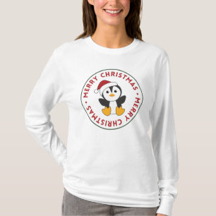 Camiseta Pingüinos Navidades nevan animales de invierno pin