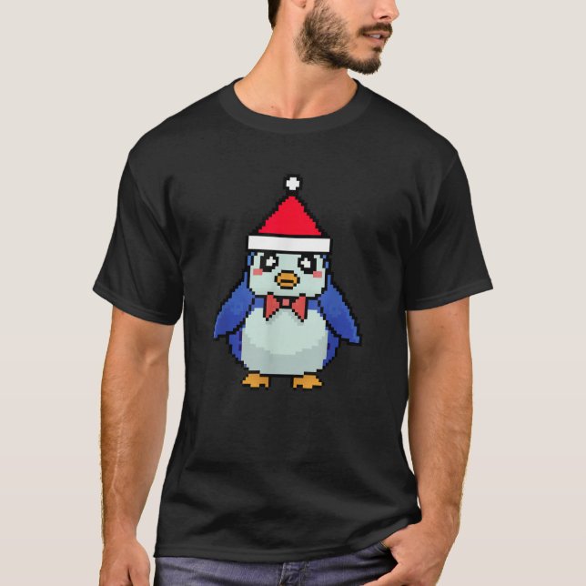 Camiseta Pingüinos Navidades Pixelados divertidos pingüinos (Anverso)