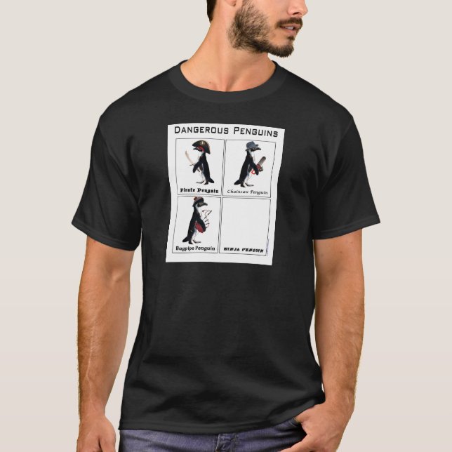 Camiseta pingüinos peligrosos (Anverso)