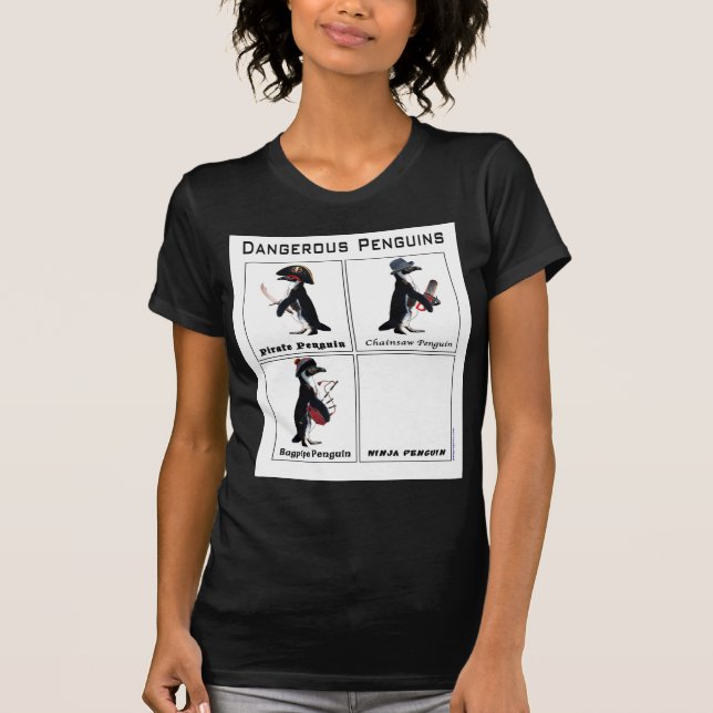 Camiseta pingüinos peligrosos (Anverso)