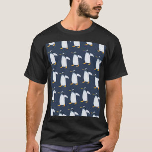 Camiseta Pingüinos: Pequeña acuarela oscura
