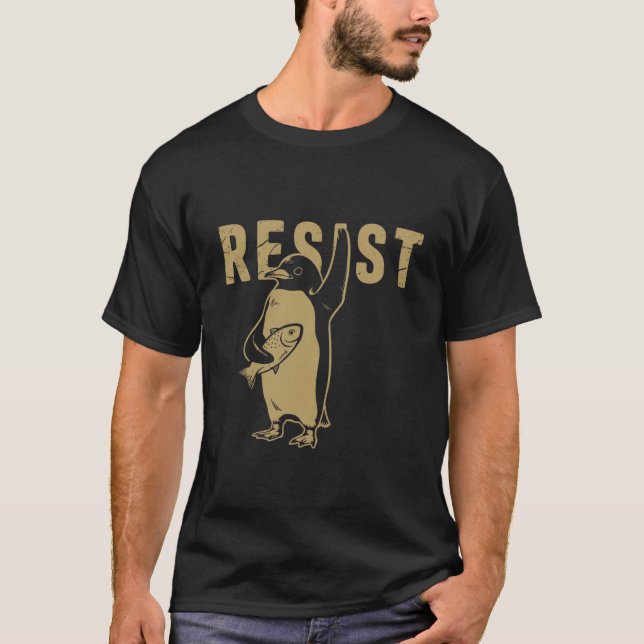 Camiseta Pingüinos Resistentes Pingüinos Protestan Contra A (Anverso)