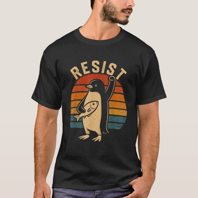 Camiseta Pingüinos Resistentes Pingüinos Protestan Contra A (Anverso)