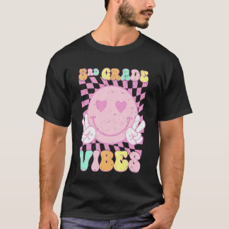 Camiseta Pink 3rd Grade Vibes Smile Face Back To School Thi
