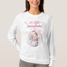 Camiseta Pink A Little Snowflake | Baby Shower Chica de nie