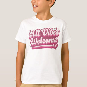 Camiseta Pink All Vibes Bienvenidos Typography Boy