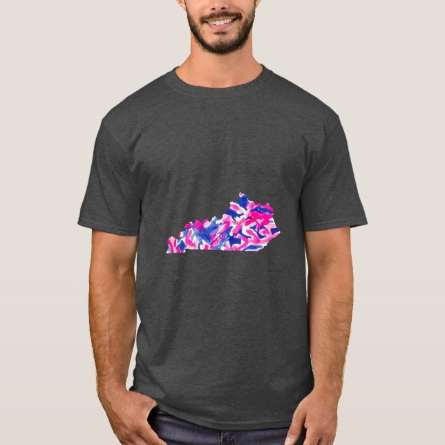 Camiseta Pink and Blue Floral Kentucky Oversized (Anverso)