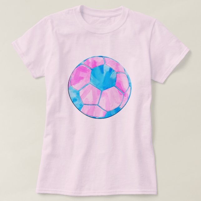 Camiseta Pink and Blue Soccer Ball Tye (Diseño del anverso)