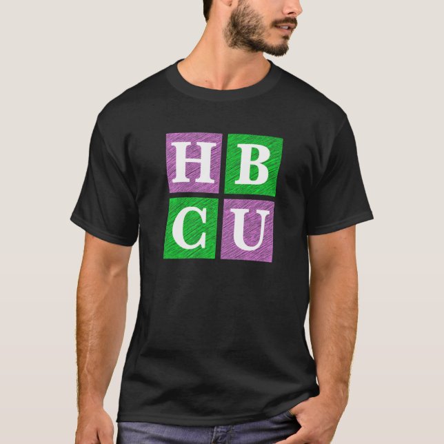Camiseta Pink and Green HBCU Block Letters   (Anverso)