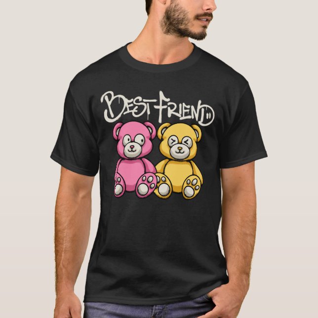 Camiseta pink and yellow teddy bear streetwear (Anverso)