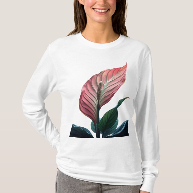 Camiseta pink anthurium (Anverso)